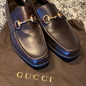 Gucci leather shoes (dark brown) - 8